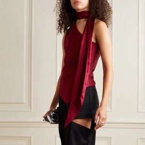 Elegant Burgundy Halter Top Et Ochs